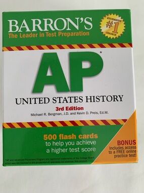 Barron’s Flash Cards AP United States History Test Prep 500 PCS 3rd Edition